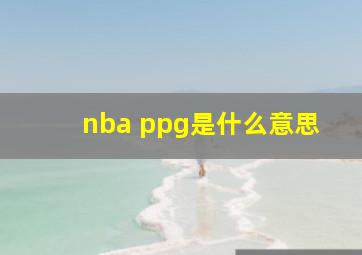 nba ppg是什么意思